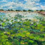 風景画【盛夏】 夕雲−水彩で夏空を描いた風景画− | 岩本晋司 ｜インテリア絵画